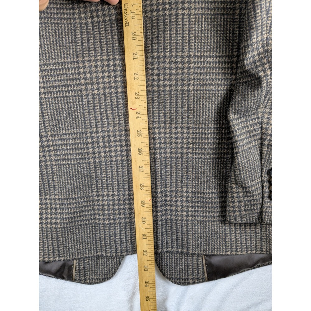 Banana Republic Tailored Fit‎ Blazer Sport Coat Brown Houndstooth Menswear 44L - Picture 9 of 14